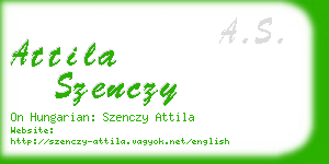 attila szenczy business card